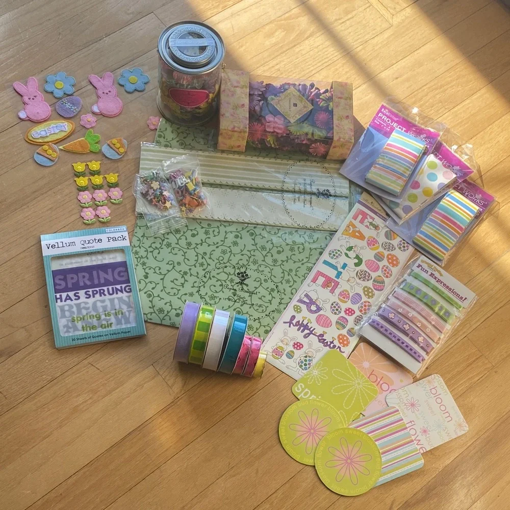 Easter Junk Journal Kit Spring Scrapbook Bundle Floral Vellum Sticker Set